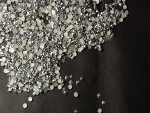 Silver Transparent Octagonal Plastic Beads