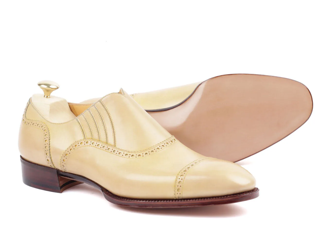Slip-on Semi Brogue - Light Brown