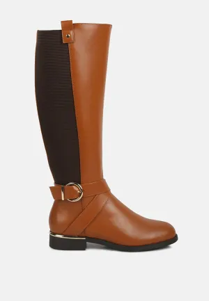 Snowd belt embellished knee high boots