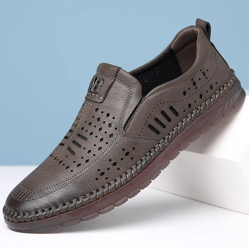 Summer new business casual breathable leather shoes
