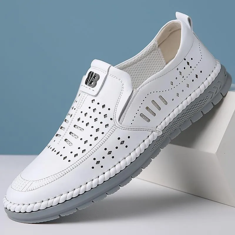 Summer new business casual breathable leather shoes