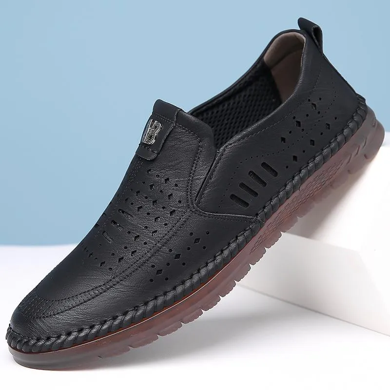 Summer new business casual breathable leather shoes