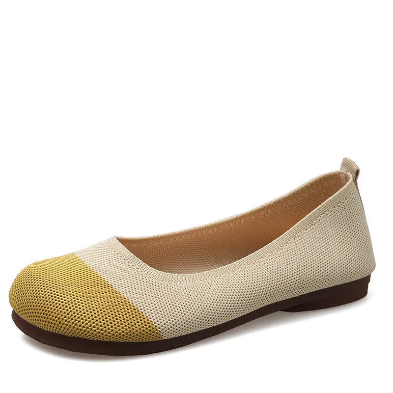 Summer round head woven soft-soled breathable loafers