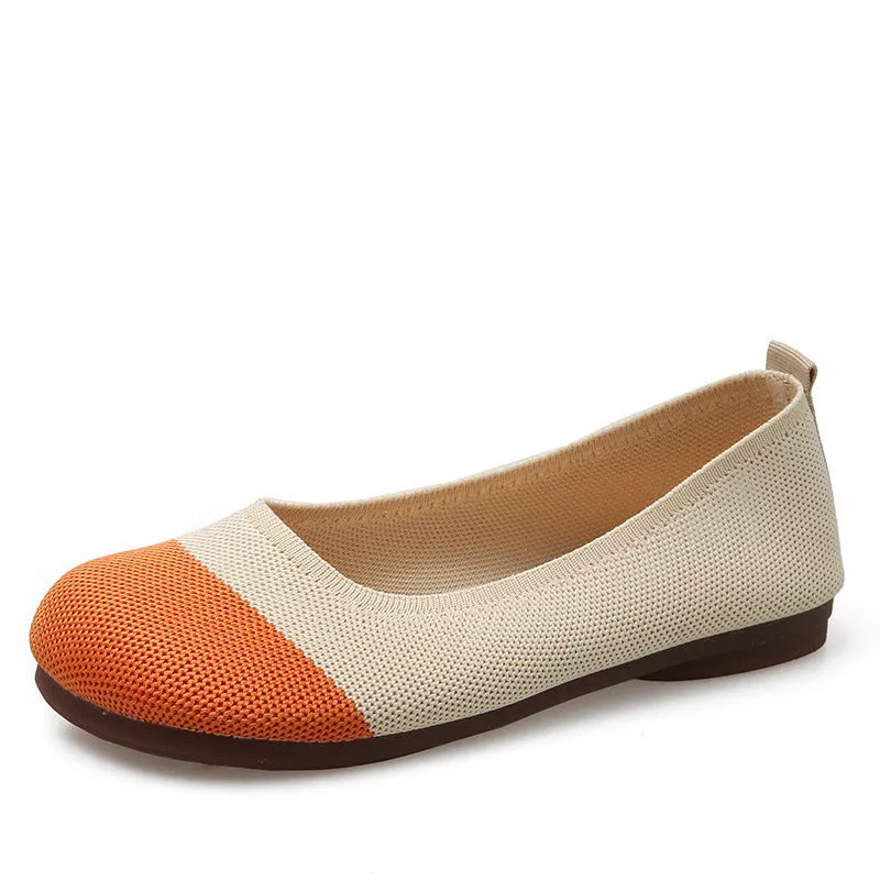 Summer round head woven soft-soled breathable loafers