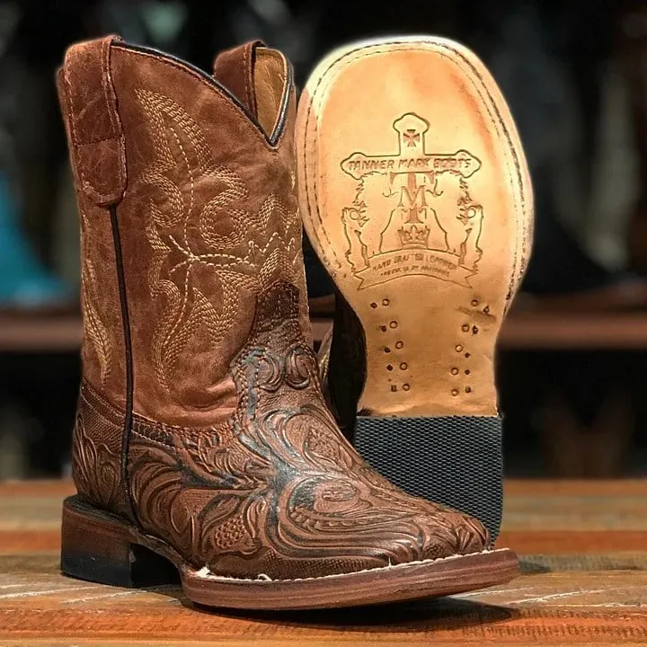 Tanner Mark Kid's Leather Square Toe Boots - Sawyer