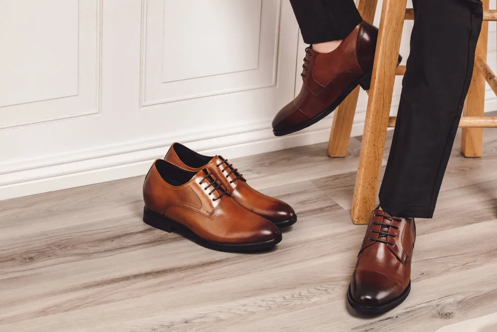TOTO - K9278 - 2.8 Inches Taller (Dark Brown) - Dress Oxford