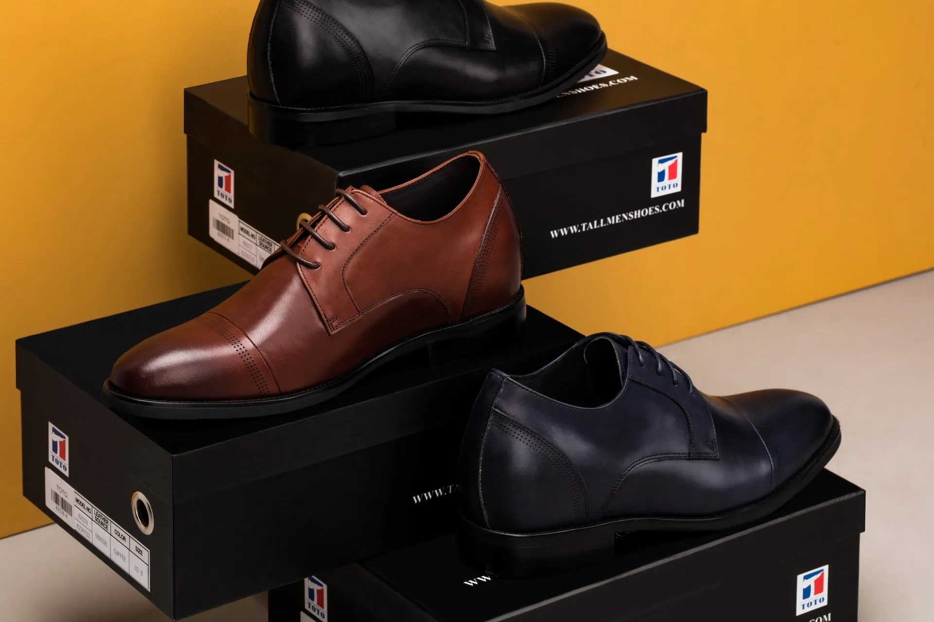 TOTO - K9278 - 2.8 Inches Taller (Dark Brown) - Dress Oxford