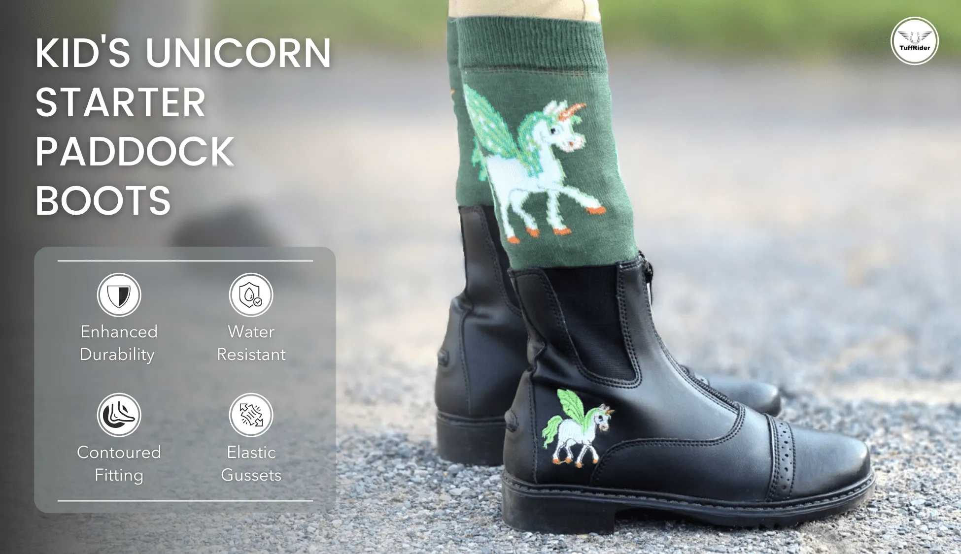 TuffRider Children's Unicorn Starter Front Zip Paddock Boots