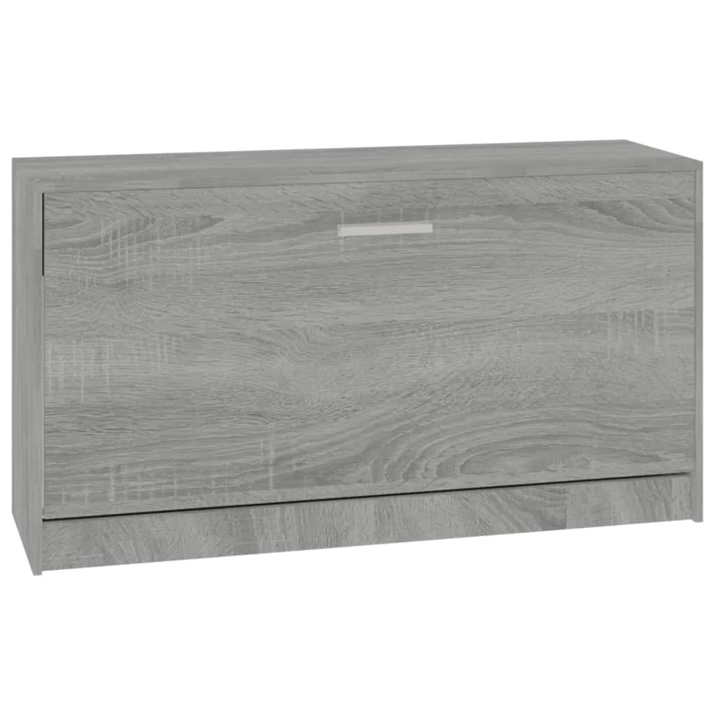 vidaXL Shoe Bench Grey Sonoma 80x24x45 cm Engineered Wood