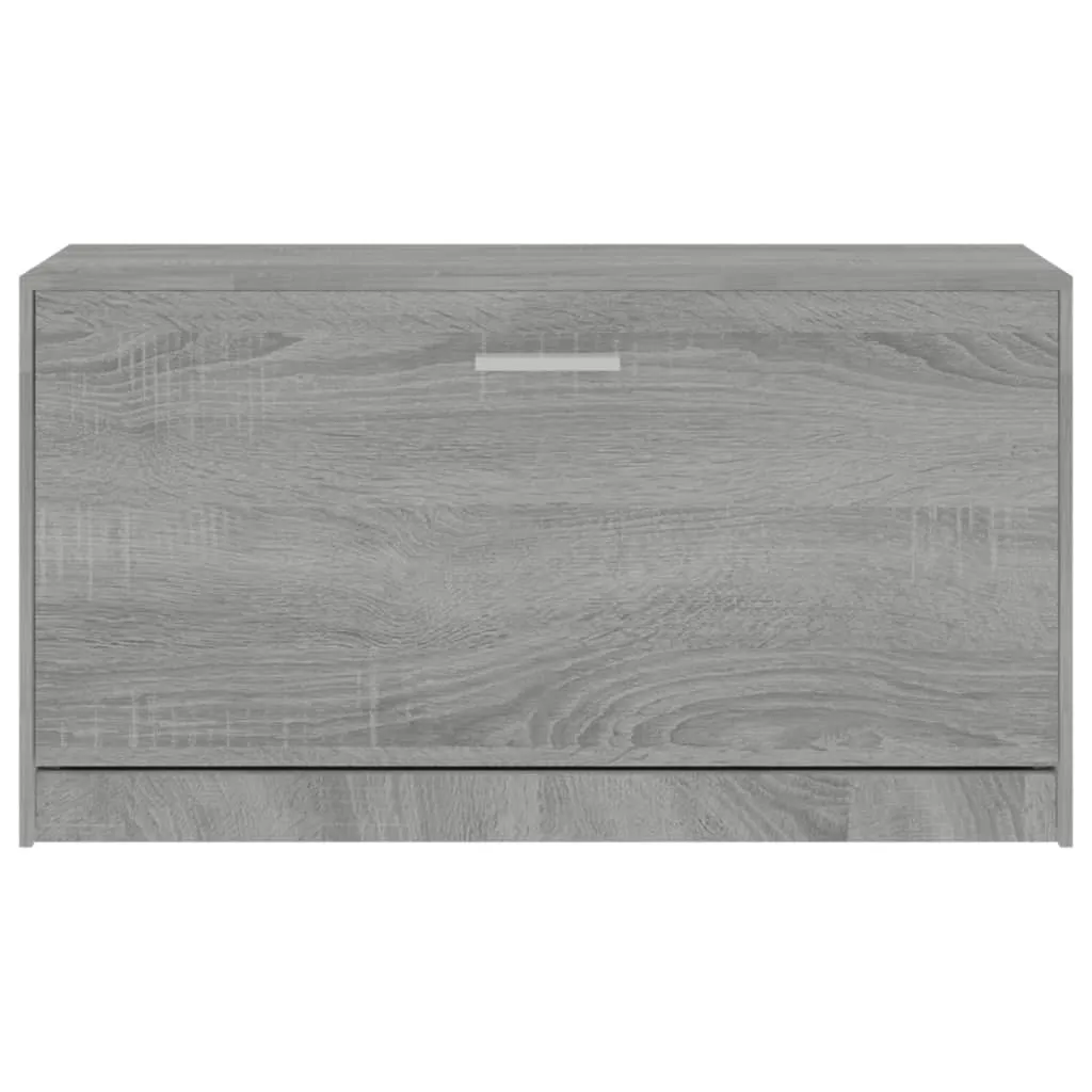 vidaXL Shoe Bench Grey Sonoma 80x24x45 cm Engineered Wood