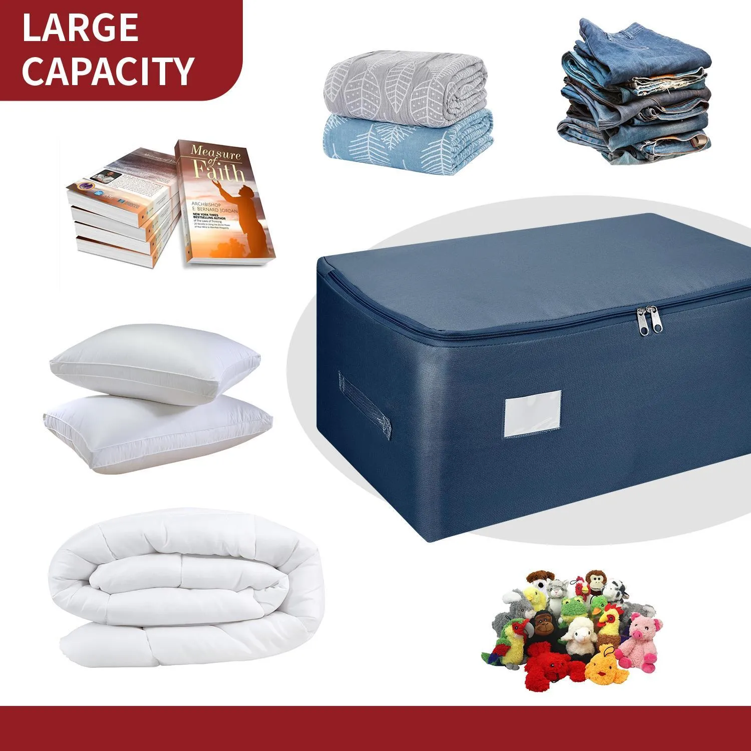 Vinsani 1pk storage bags medium blue 1010293