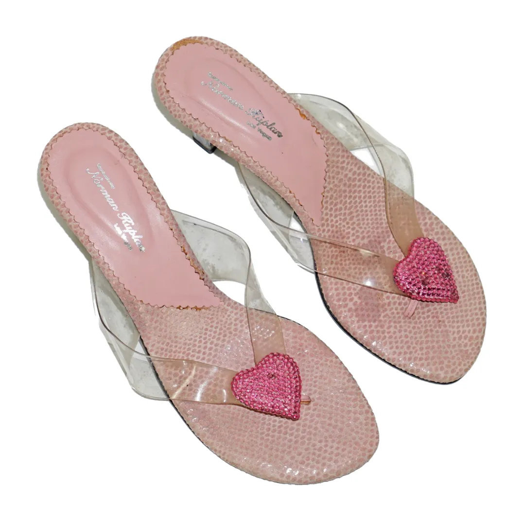 VINTAGE Norman Kaplan Heart Heeled Sandals