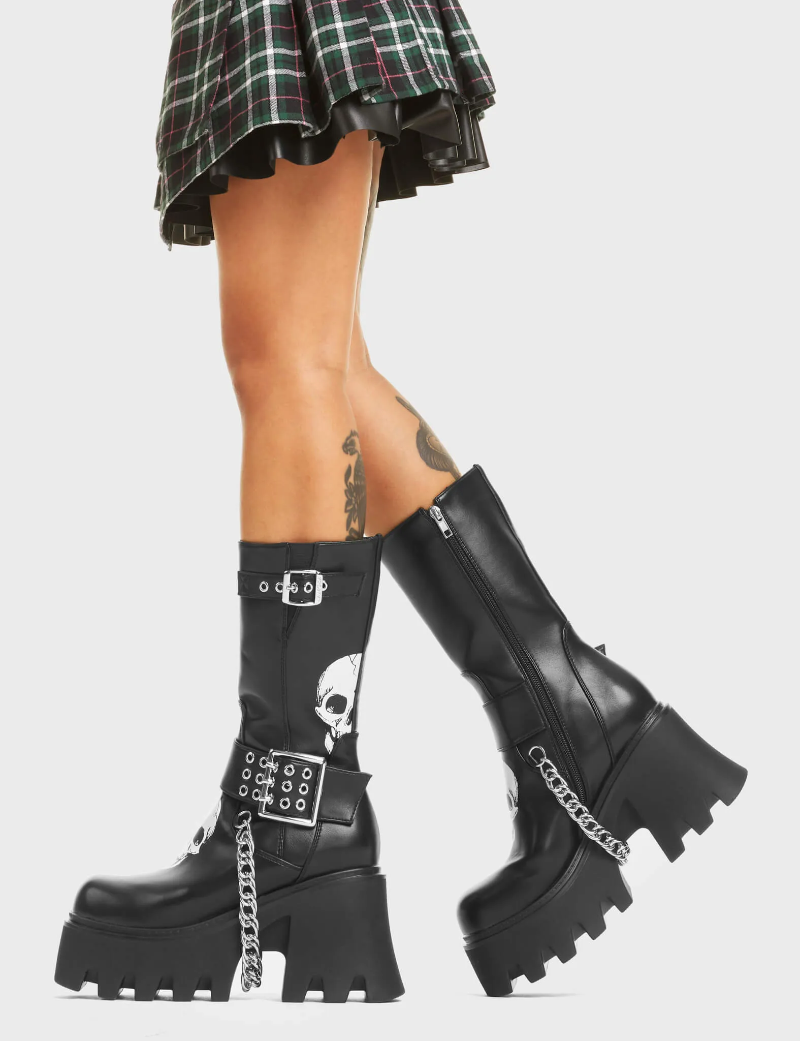 Visions Chunky Platform Calf Boots