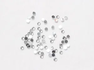 White Transparent Circular Plastic Stones  3 mm