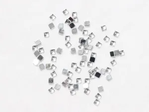 White Transparent Square Plastic Stones - 4x4 mm