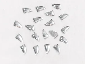 White Transparent Uneven Plastic Stones - 13x7 mm