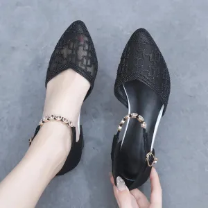 Women's Casual Shoes - Pointed Toe Sandals - Mid Heel - TSS133