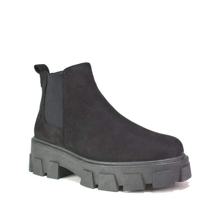 Womens Chelsea Platform Ankle Boots  Black MF