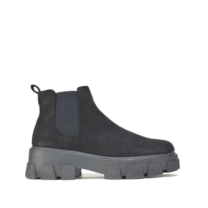 Womens Chelsea Platform Ankle Boots  Black MF