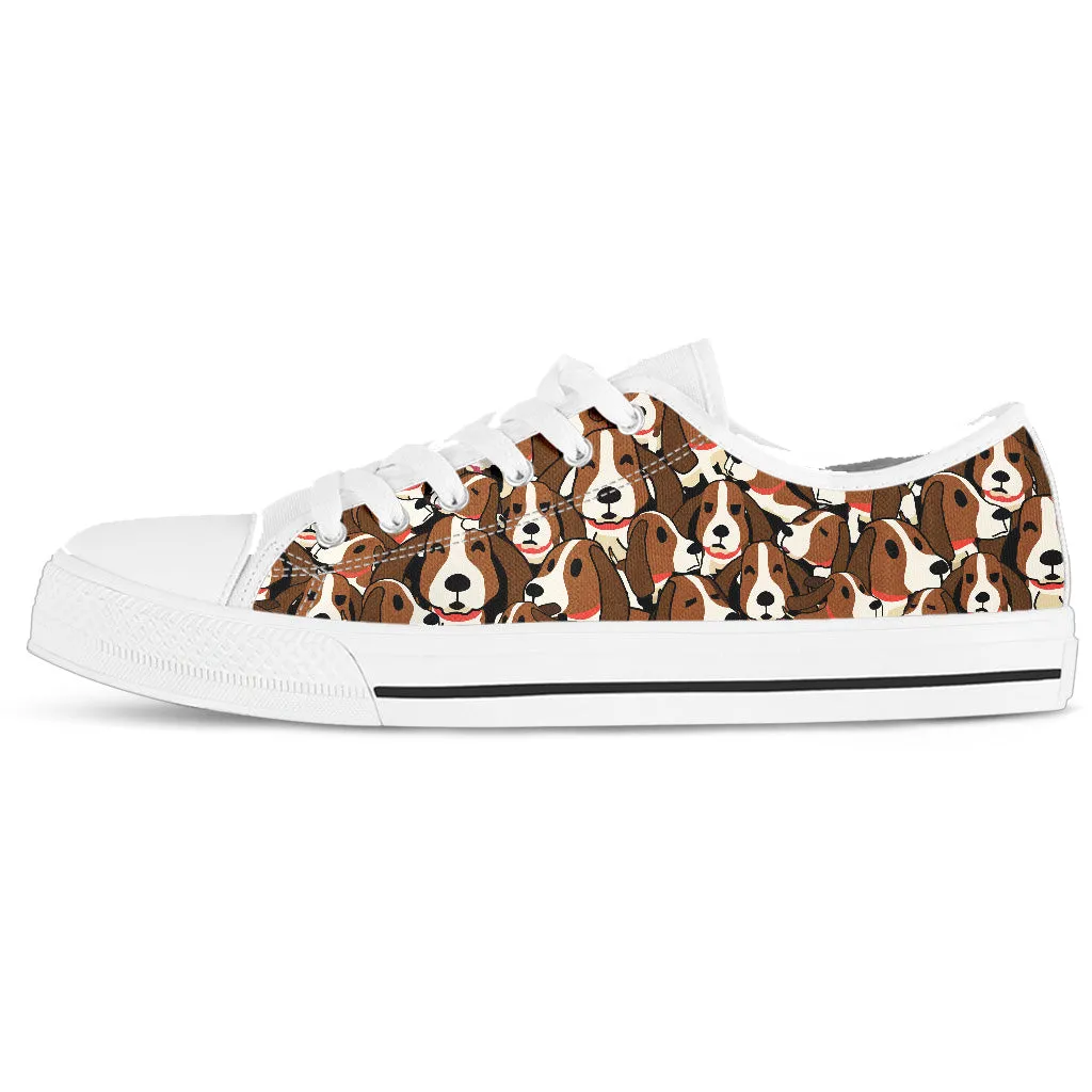 Women's Low top Sneakers for Basset Hound Lovers