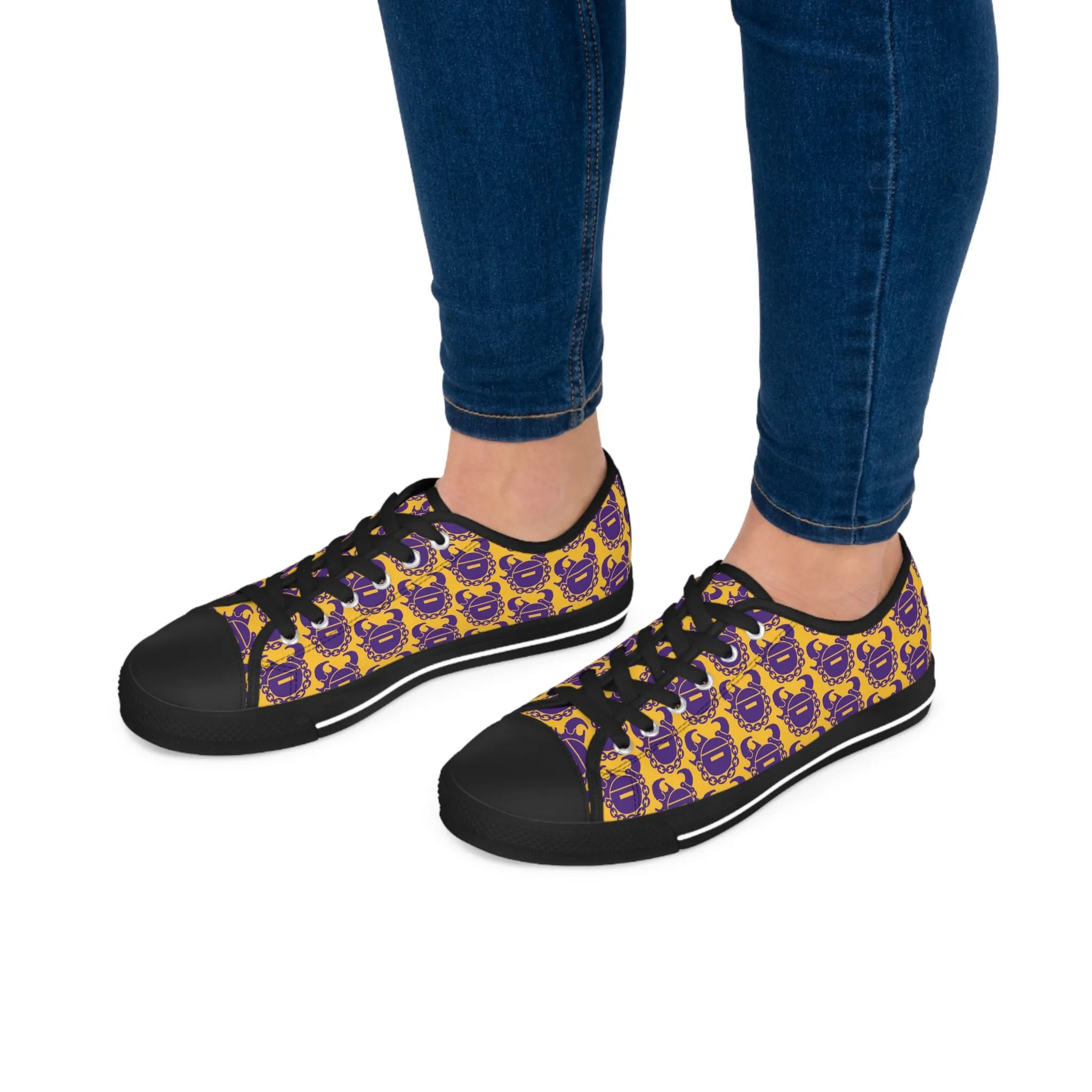 Women's Low Top Sneakers - Gold/Purple Helmets