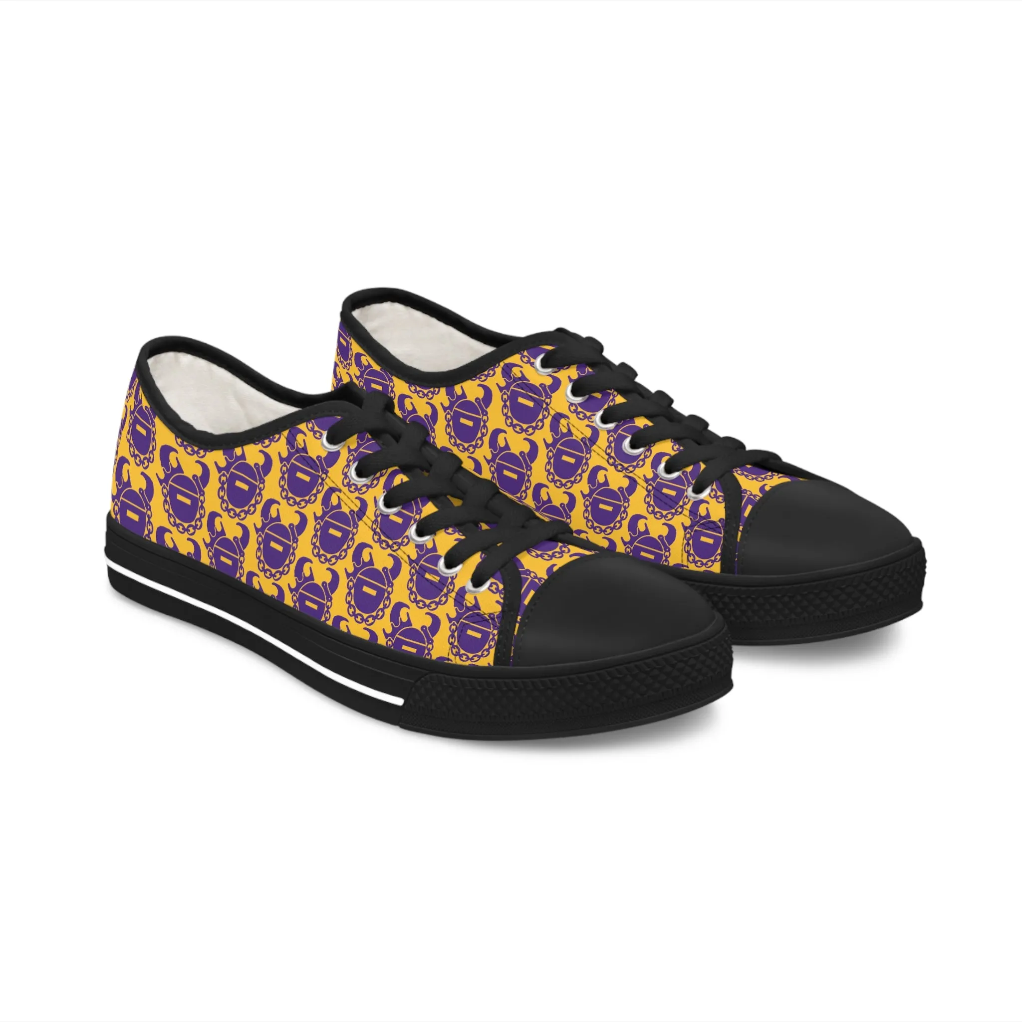 Women's Low Top Sneakers - Gold/Purple Helmets