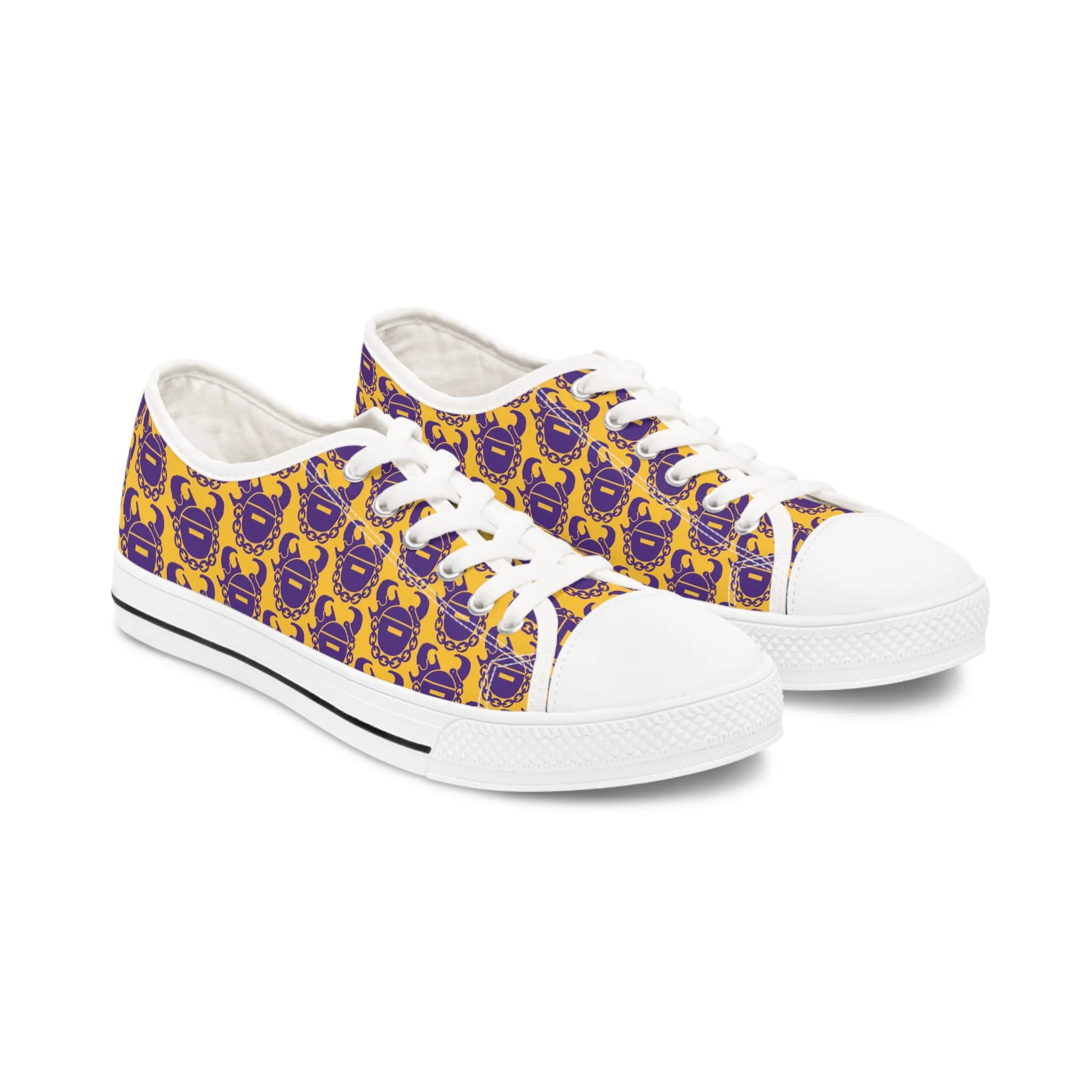 Women's Low Top Sneakers - Gold/Purple Helmets