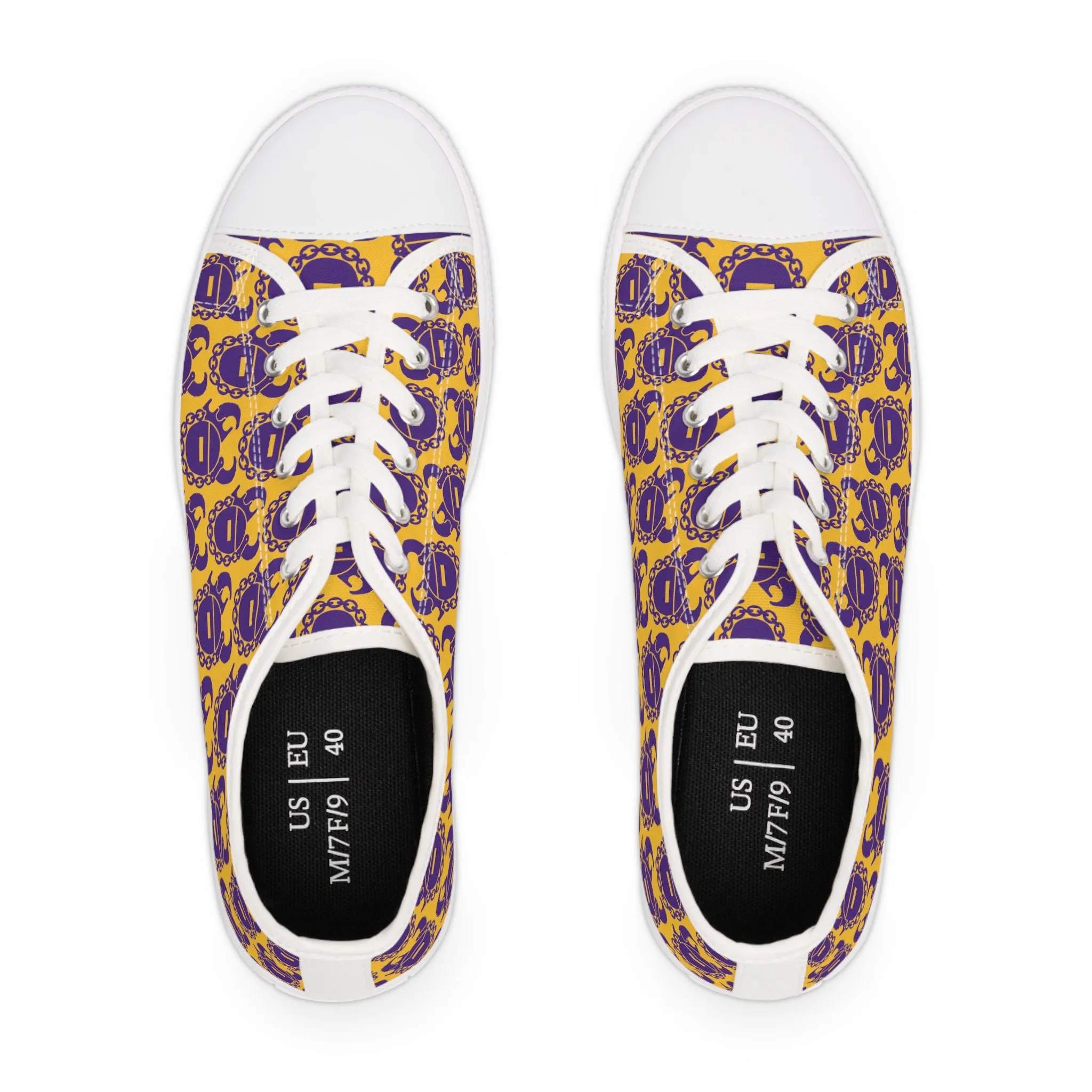 Women's Low Top Sneakers - Gold/Purple Helmets