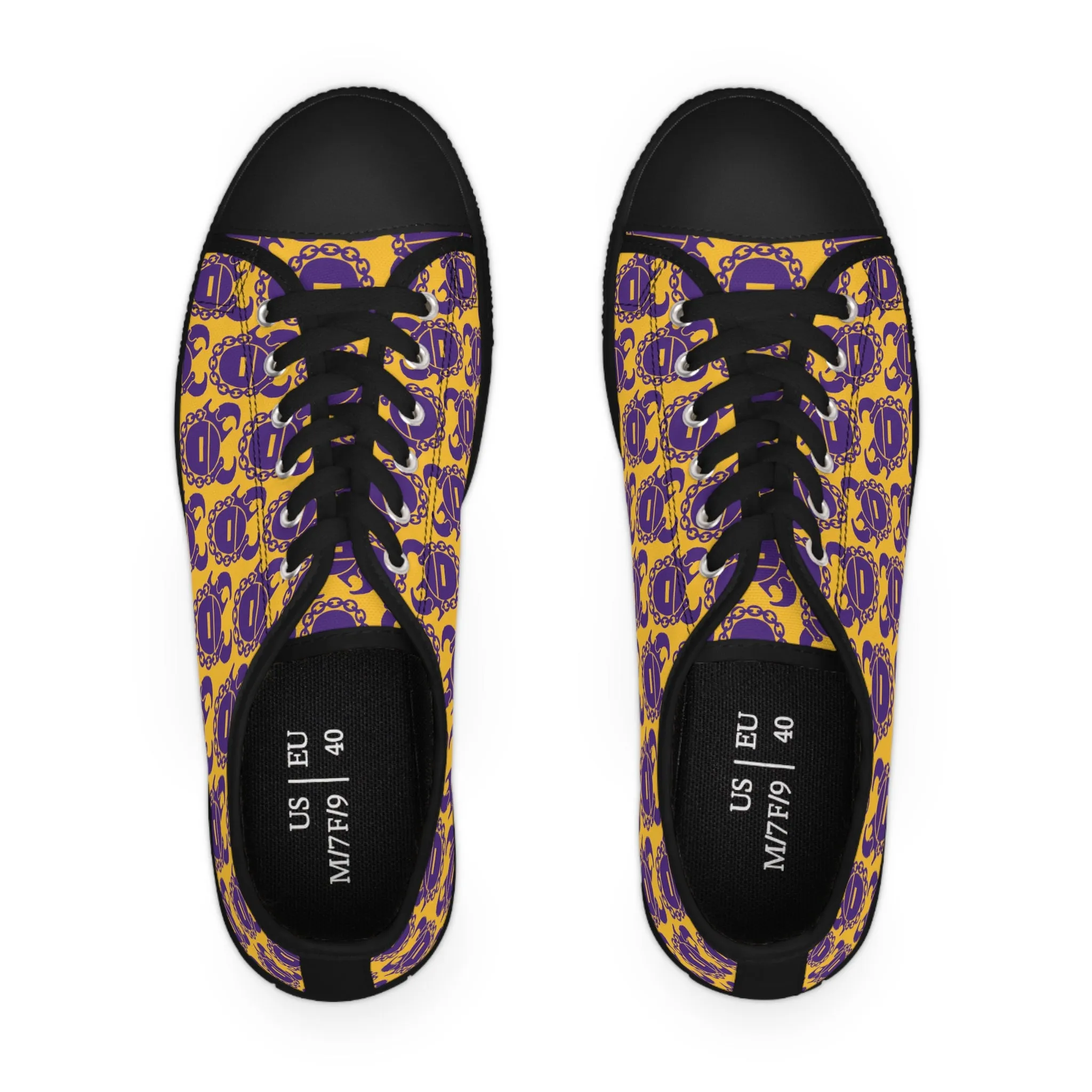 Women's Low Top Sneakers - Gold/Purple Helmets