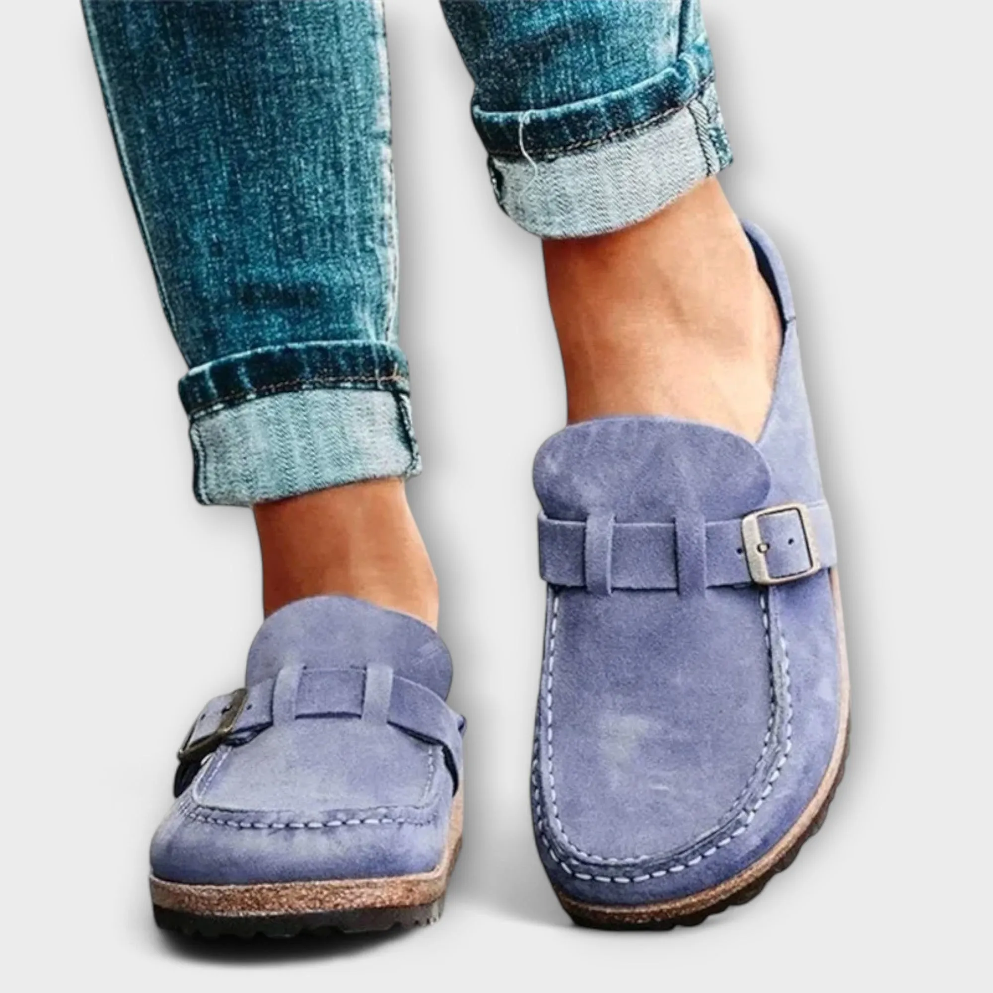 Women's Orthopedic Moccasins Featuring Stylish Buckle Detail