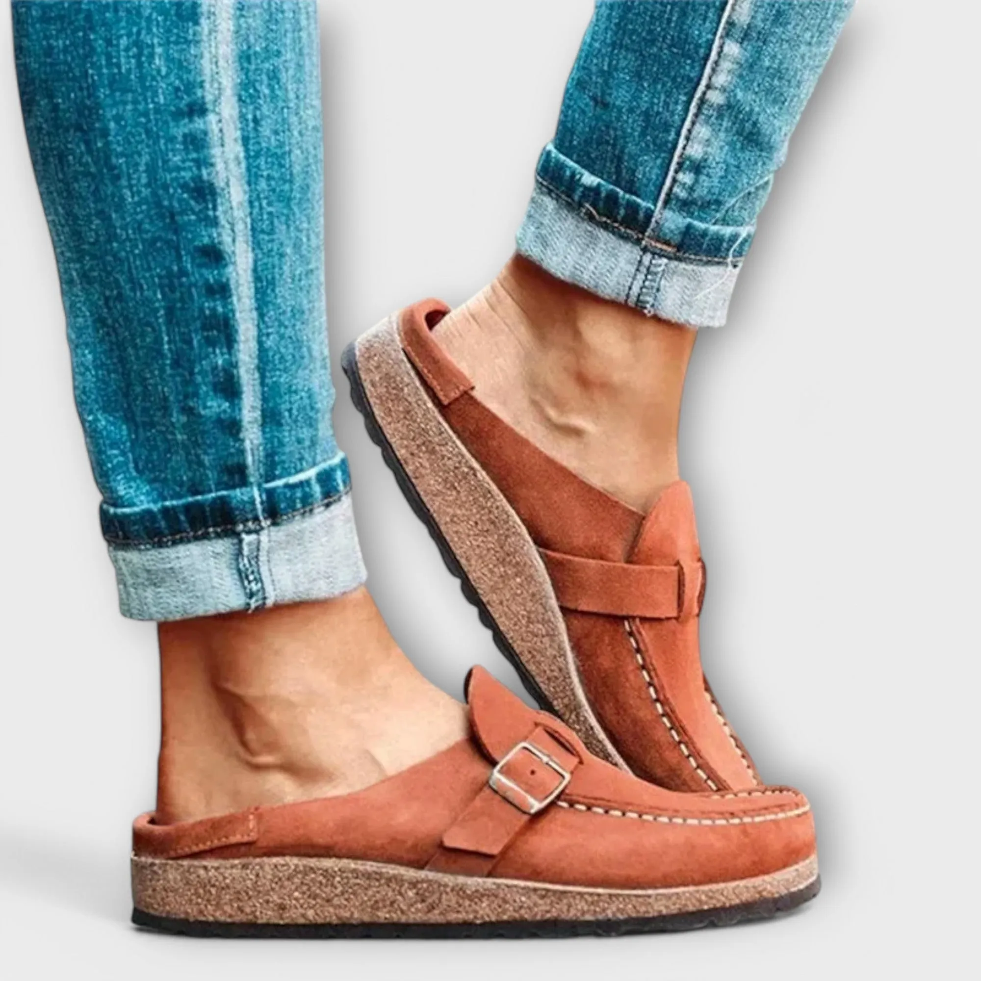 Women's Orthopedic Moccasins Featuring Stylish Buckle Detail