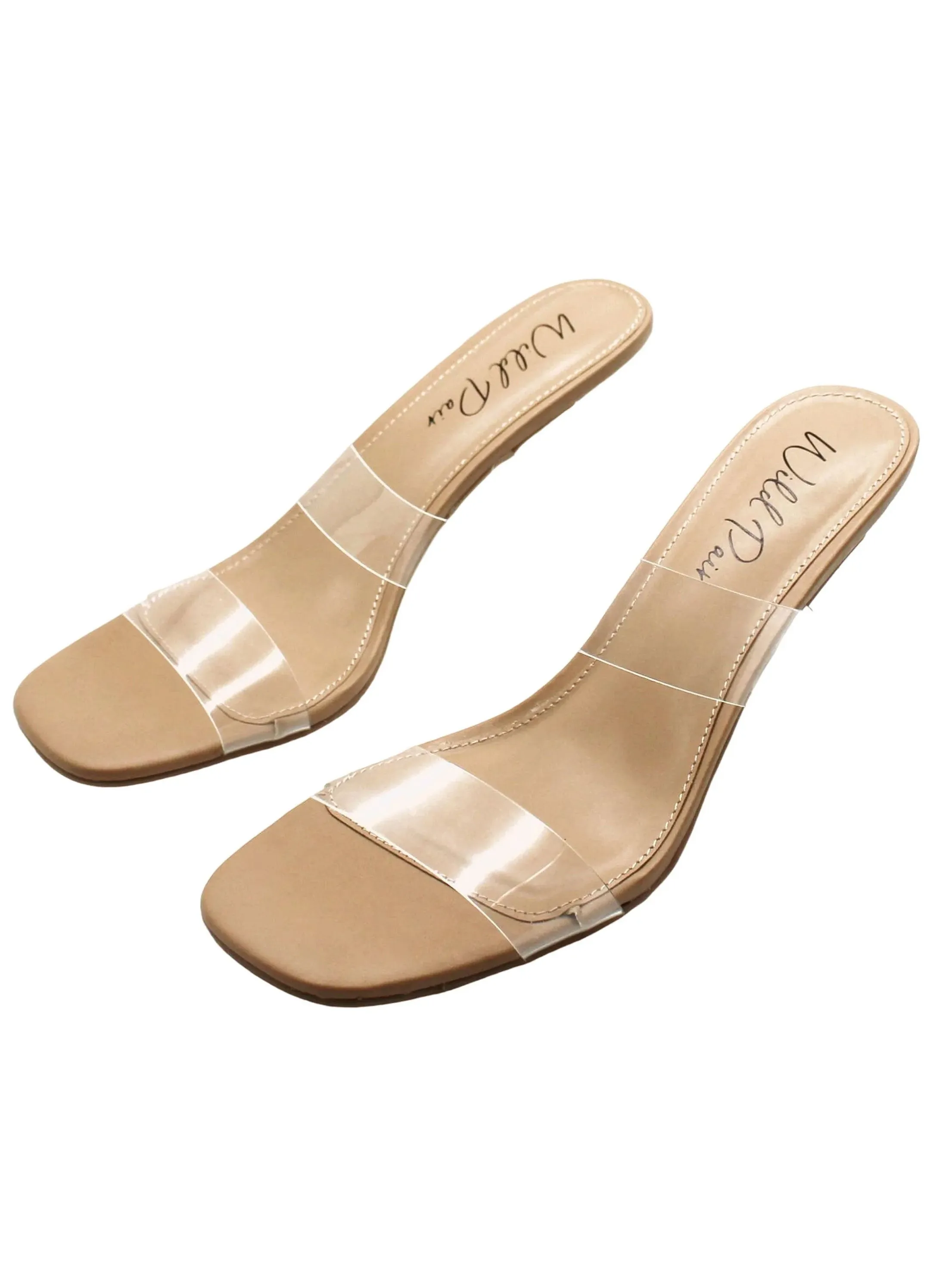 Women's Two-clear laer Sandals,Transparent