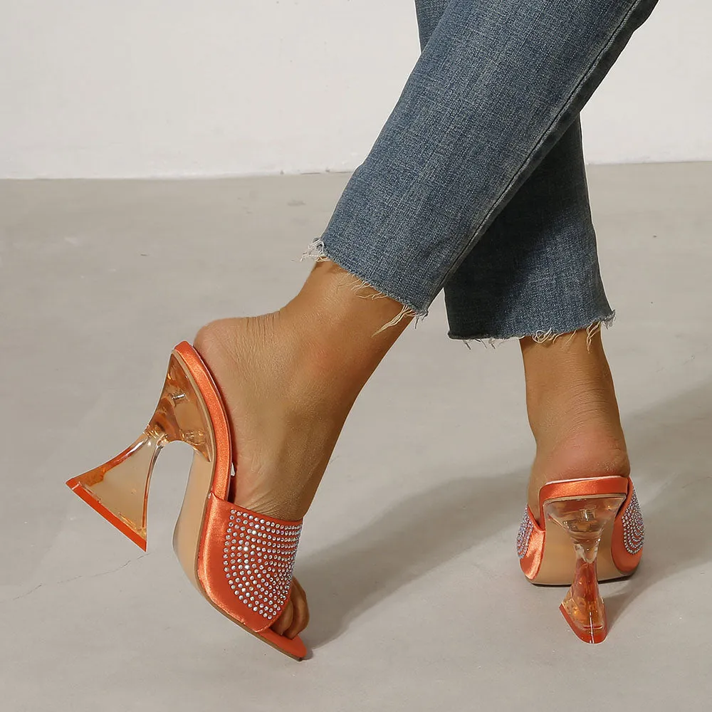 Women's Zircons | Transparent Chunky Heel