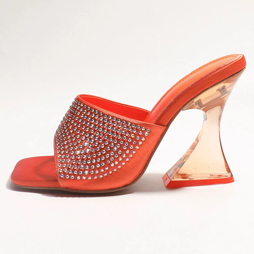 Women's Zircons | Transparent Chunky Heel