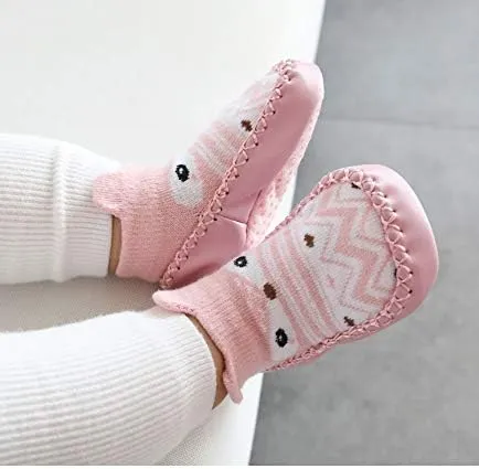 XM-Amigo 4 Pairs of Baby Boys Girls Indoor Slippers Anti-Slip Socks Shoes