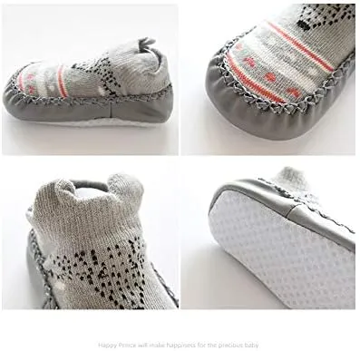 XM-Amigo 4 Pairs of Baby Boys Girls Indoor Slippers Anti-Slip Socks Shoes
