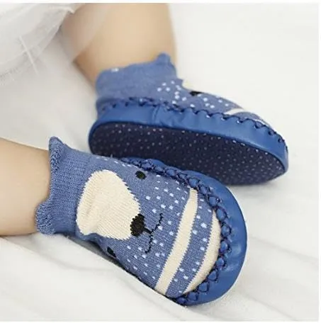 XM-Amigo 4 Pairs of Baby Boys Girls Indoor Slippers Anti-Slip Socks Shoes