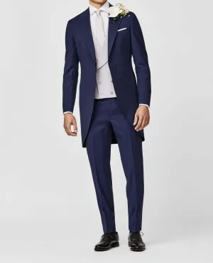 Zignone Neapolitan Blue S100 Merino Wool Twill with Subtle Micro Check